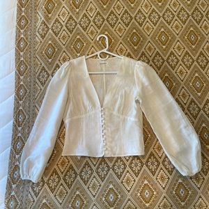 Reformation linen button up top